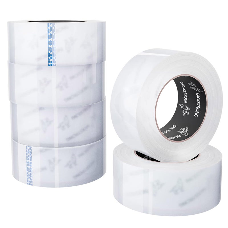 Packstrong Industrial Grade Clear Packing Tape 6 Rolls - Extra Strong - 110 Yards per Roll - 2" Wide x 3.1 mil Thick, Acrylic Adhesive Heavy Duty Tape for Box Office Moving Packaging Shipping - Image 2